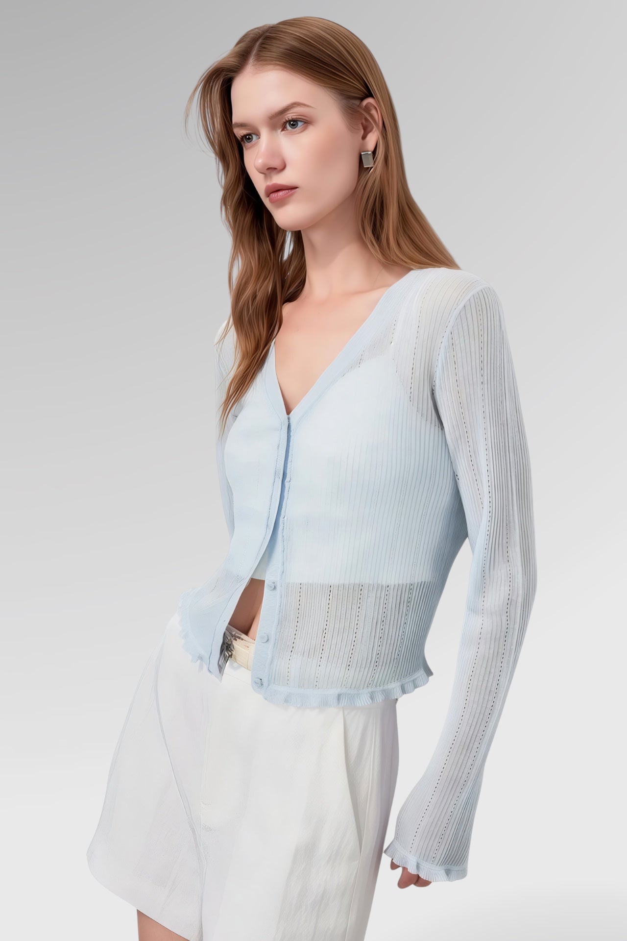Azure Veil Sheer Cardigan