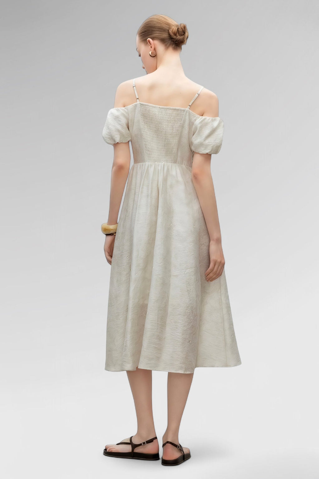 Whispered Grace Silk Midi Dress