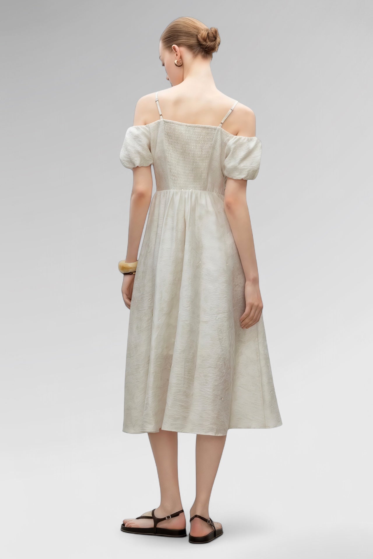 Whispered Grace Silk Midi Dress