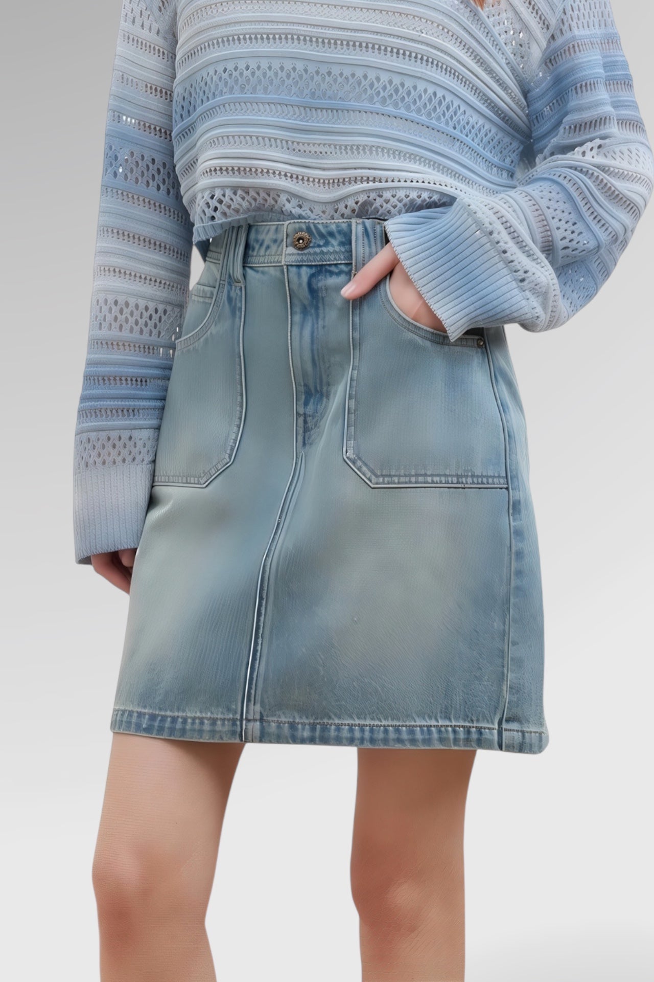 Urban Contour A-Line Denim Skirt