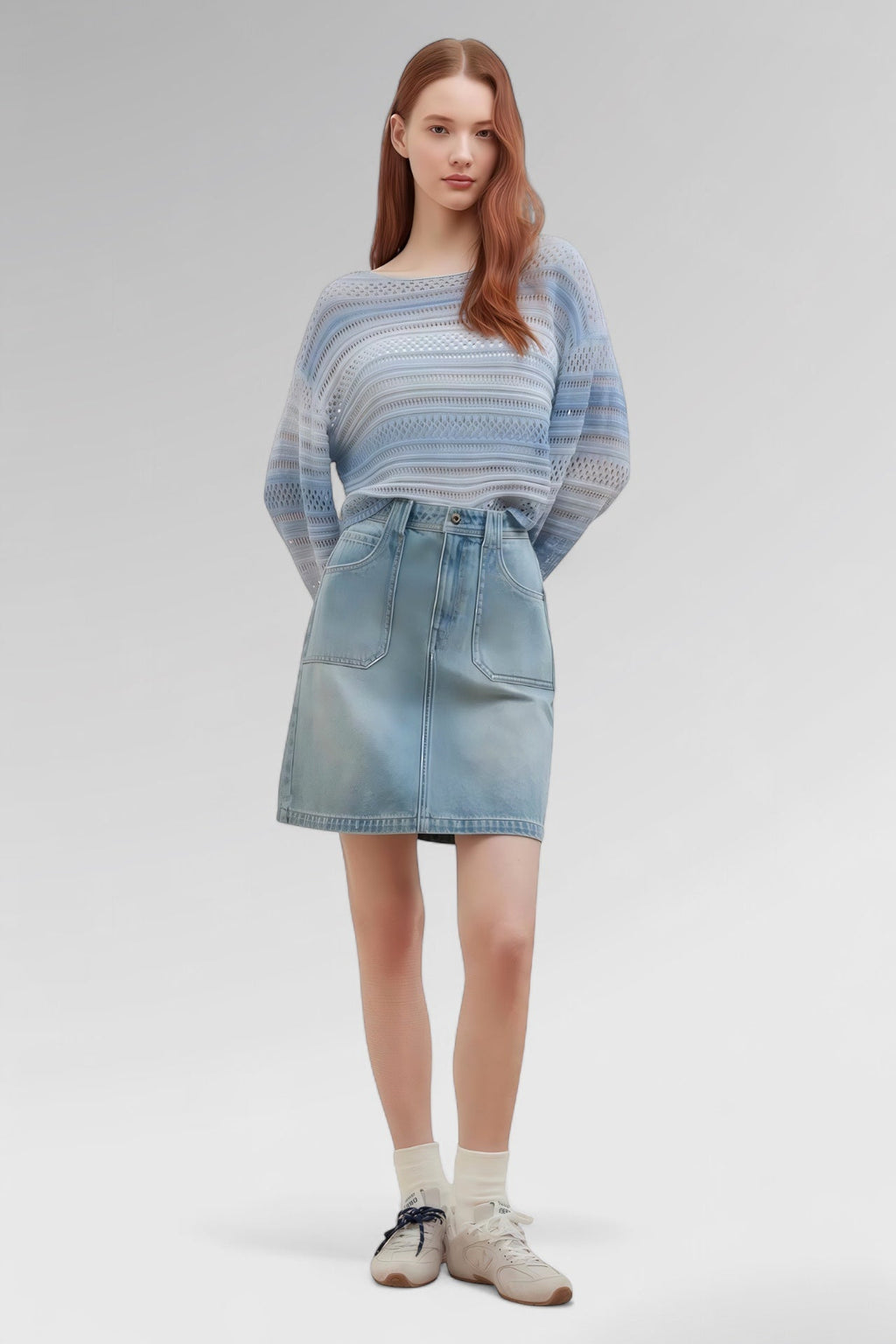 Urban Contour A-Line Denim Skirt