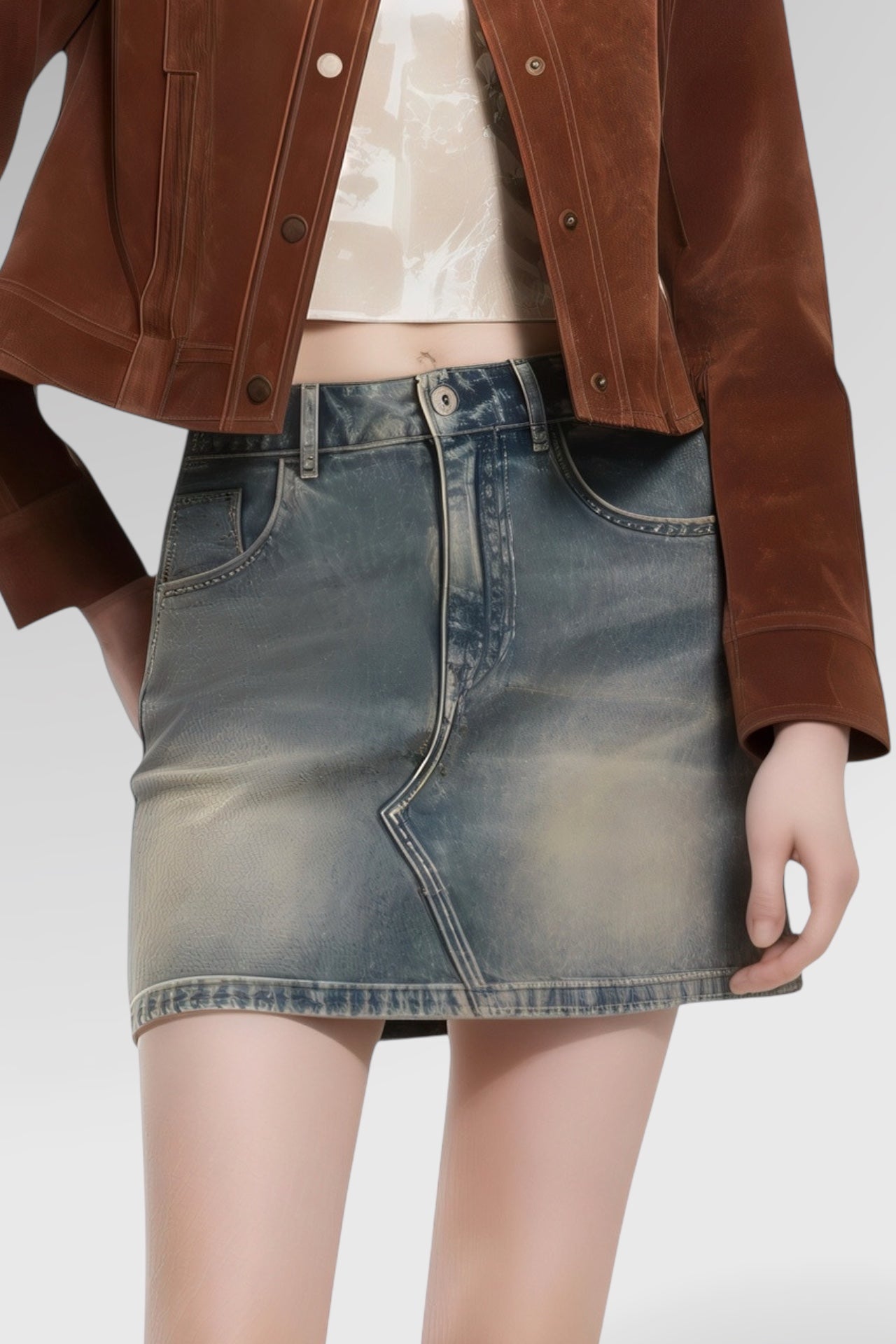 Vintage Cutoff Mini Denim Skirt