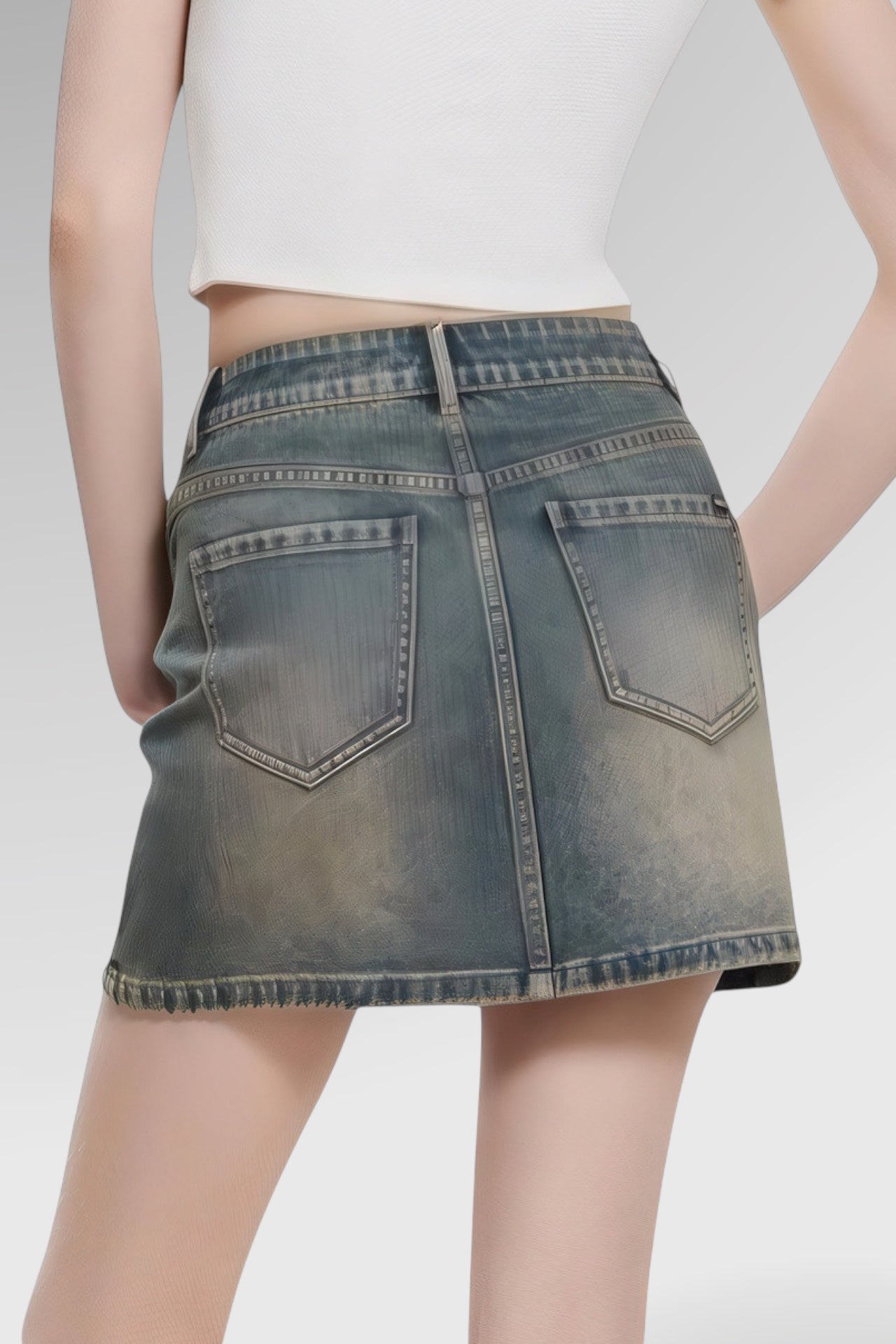Vintage Cutoff Mini Denim Skirt