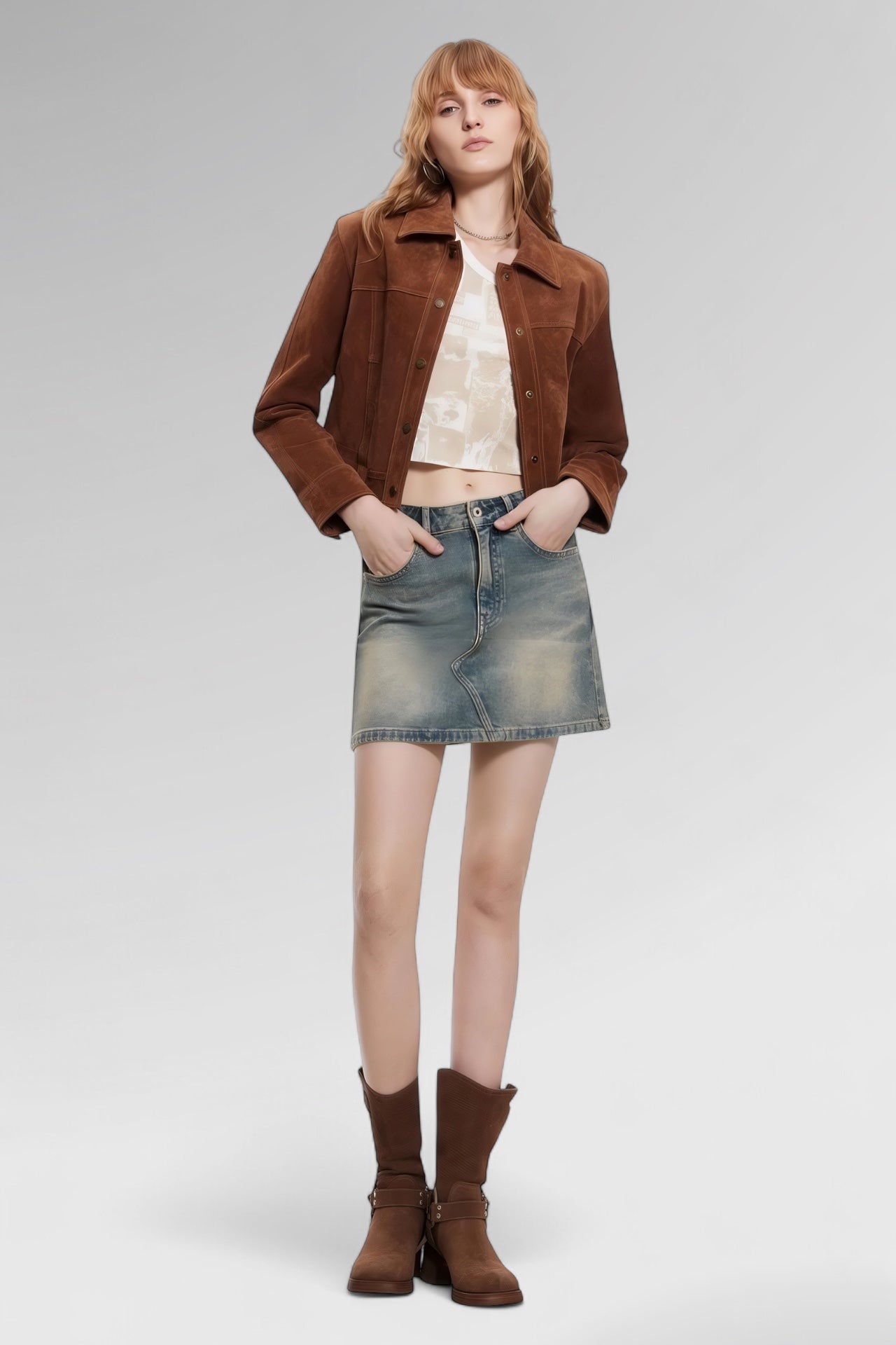 Vintage Cutoff Mini Denim Skirt
