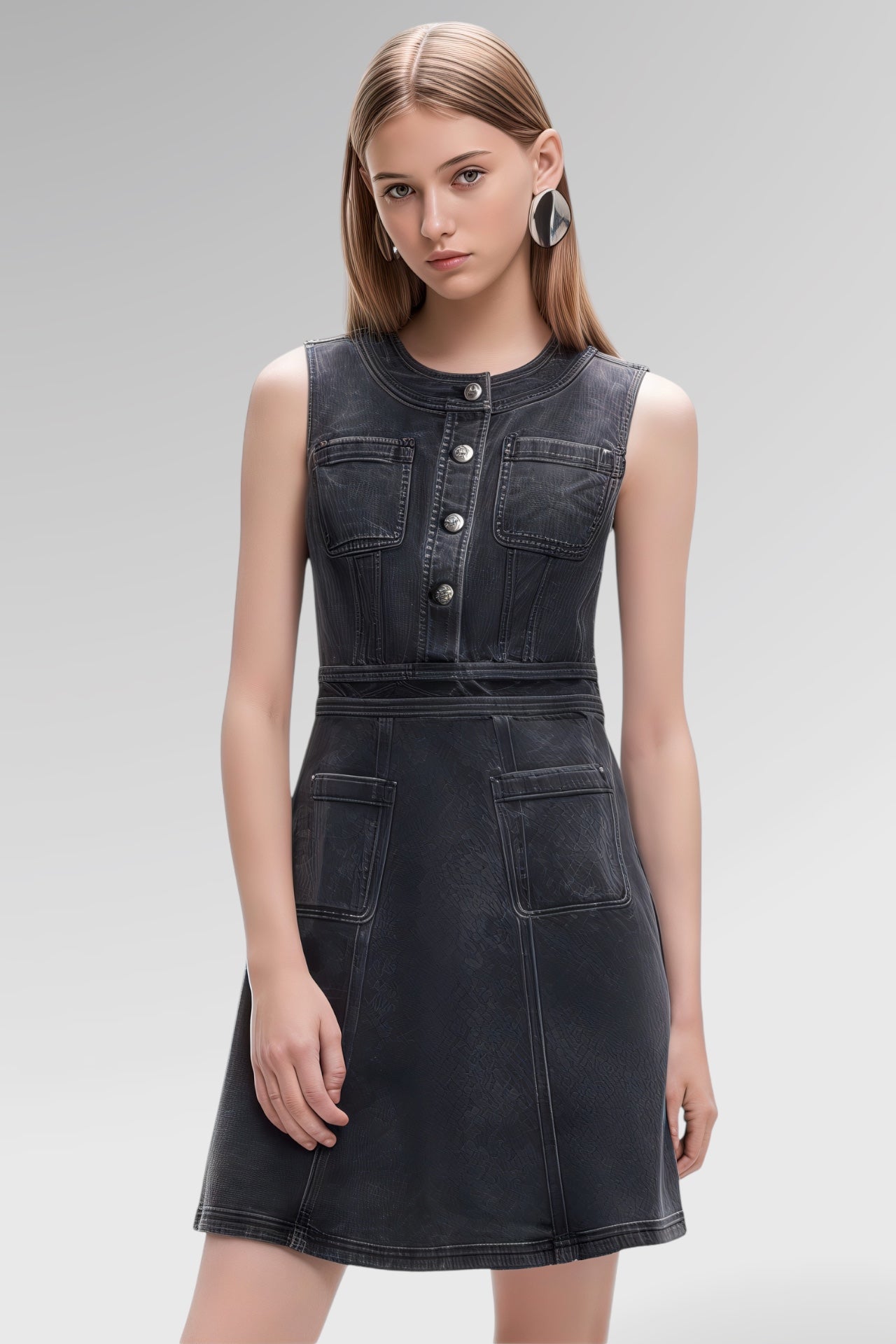 Obsidian Frame Denim Mini Dress