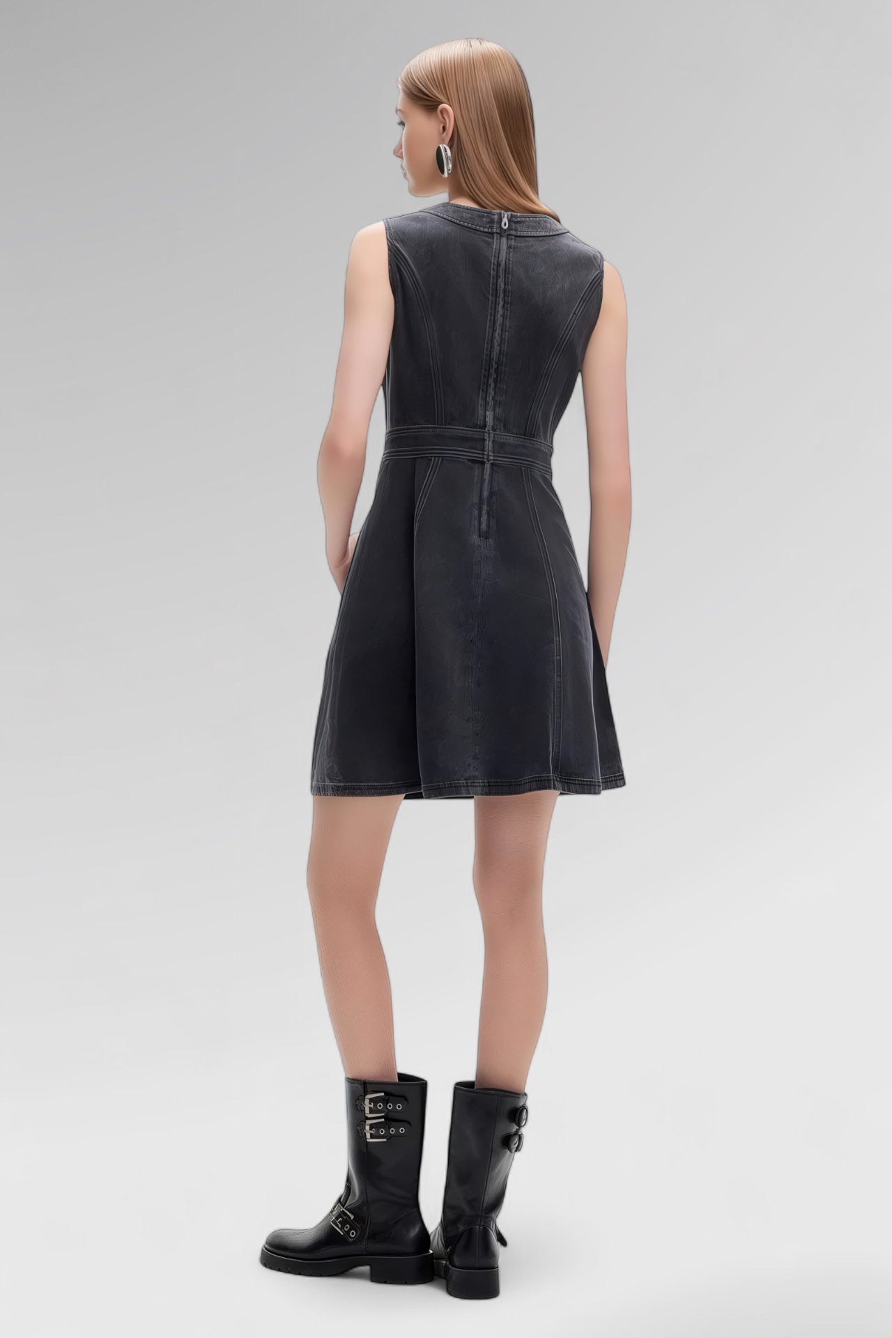 Obsidian Frame Denim Mini Dress